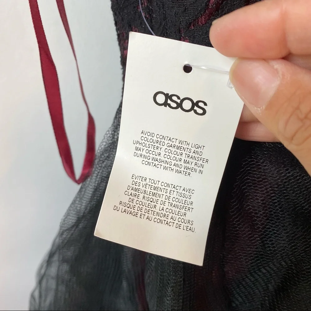 ASOS Curve Black Red Lace Tutu Dress Special Occasion Women's Plus Size 18 NWT - Picture 6 of 10